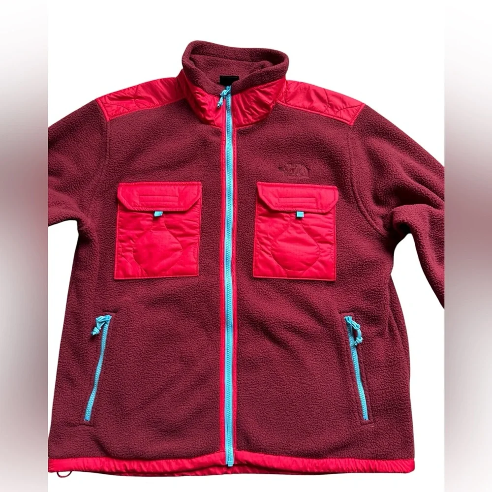 The North Face Men’s Royal Arch Full Zip Fleece Large Red Sherpa Outdoor NWOT